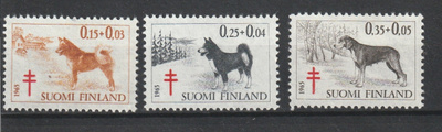 1965 Tuberkuloosi-koiramerkkisarja leimaamattomana**