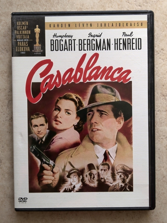 Casablanca (1942), 2 x DVD. Ohjaus Michael Curtiz