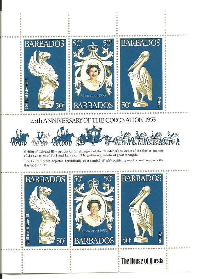 BARBADOS Karibia kuninkaalliset blokki 1978 **