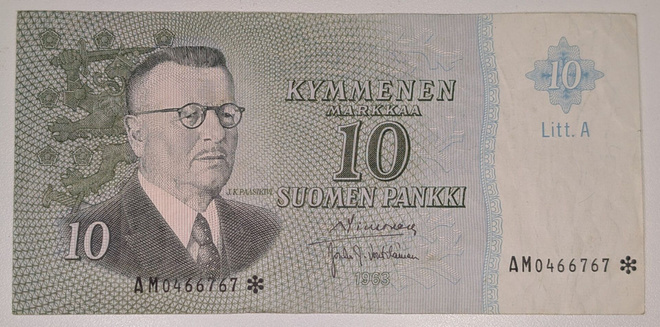 10 Markkaa 1963 Litt. A Tähti AM0466767