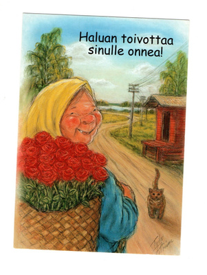 °°Haluan toivottaa sinulle onnea!°° -KORTTI / HÖRÖLÄ
