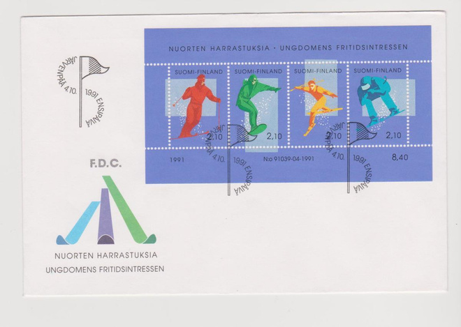 FDC 1991 Nuorten harrastuksia BL8