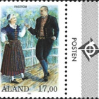 ÅL 1993 Kansanpuvut 17,00 mk välilöpari logo ** LaPe 074 - pikkukuva 1