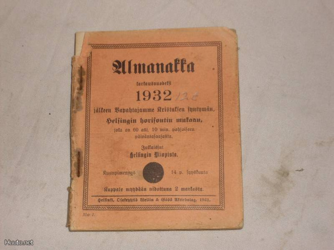 huuda syntymävuotesi almanakka 1932