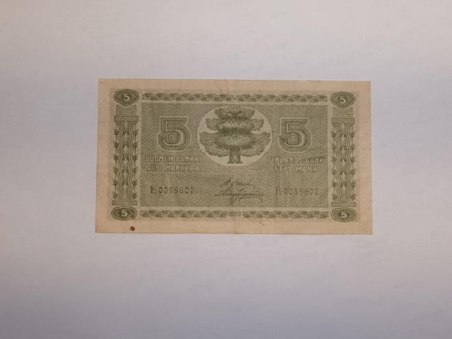 5 Markkaa 1922 ei Litt.