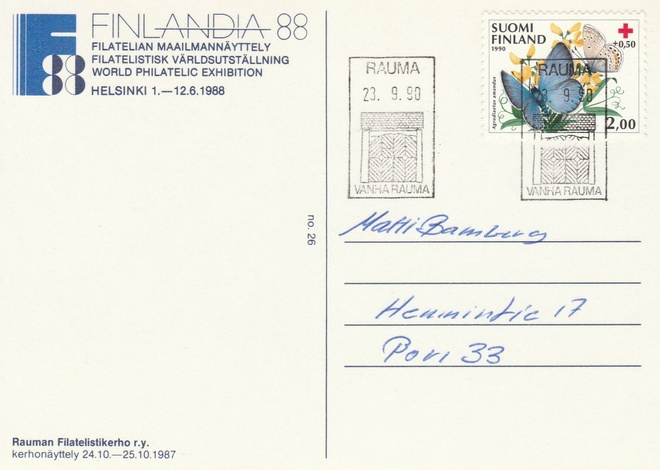 ERIKOISLEIMA , VanhaRauma, Rauma 23.9.1990
