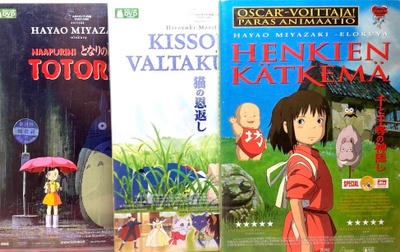 Anime elokuva sarja 3kpl Studio Ghiblin & Hayao Miyazakin