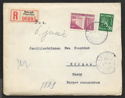 Postil. - Yl.m. 9+0,50mk R (LAPE 176+768) Borgå 7.6.44