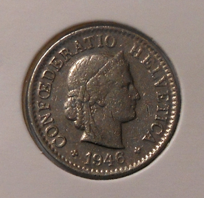 Switzerland. 5 rappen 1946.