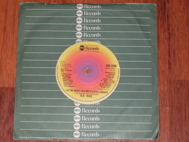 7" B.B. KING - I Just Can't Leave Your Love - single 1978 EX
