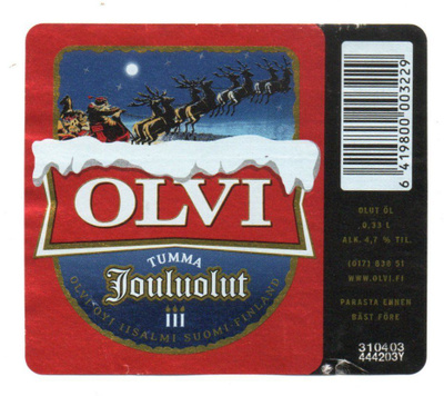 OLVI TUMMA JOULUOLUT III Etiketti 2003