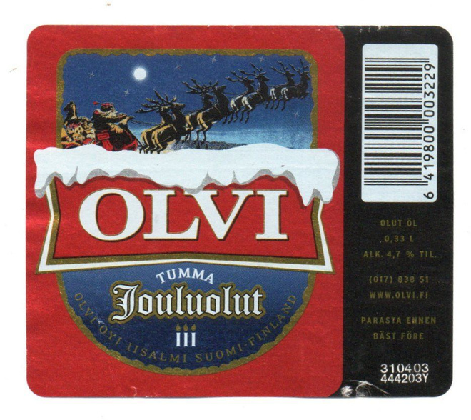 OLVI TUMMA JOULUOLUT III Etiketti 2003