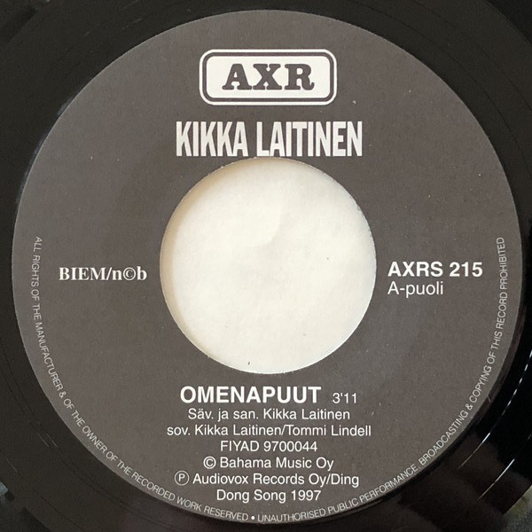Kikka Laitinen / O'ou :  Vinyylisingle  -  7"