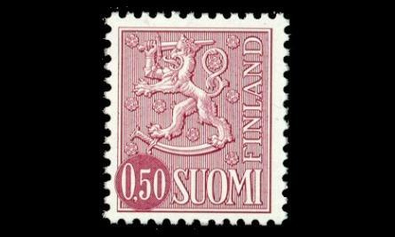 747 ** Leijonamalli 0,50 mk lila (1974)