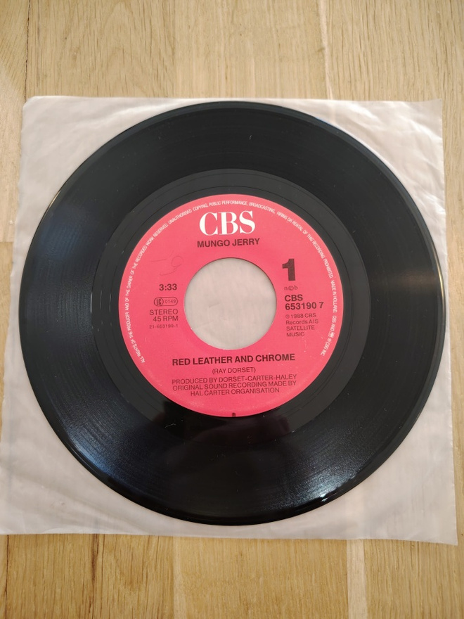 MUNGO JERRY : Red leather and Chrome - 7"