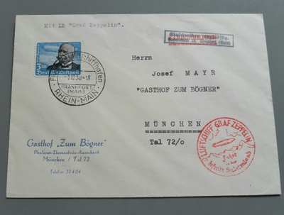 Zeppelin kirjekuori v.1936