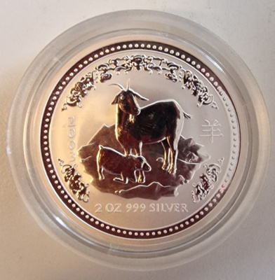 Australia 2$ 2003 Vuohi 2Oz hopeaa