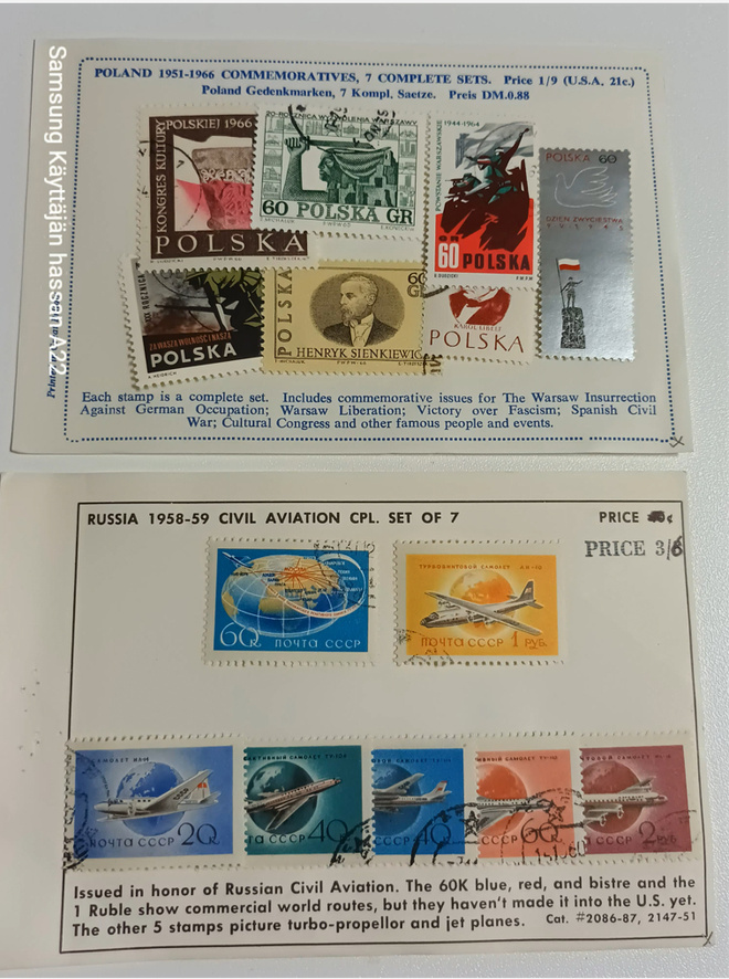 poland 1966 + cccp 1959 postimerkit