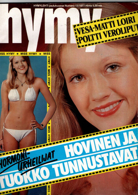 Hymy n:o 12 1977 Miss Hymy. Miss Suomi. Marion. Miss Tanska.