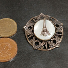 Vintage Torre Eiffel simpukka solki rintakoru rintaneula - pikkukuva 3