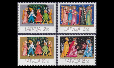 Latvia 344-7 ** Joulu (1992)
