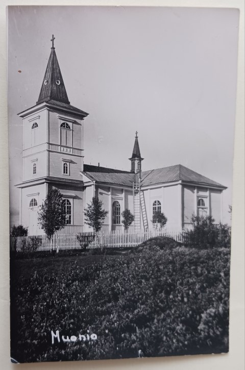 Muonio, kirkko, vanha mv valokuvapk, p. 1951