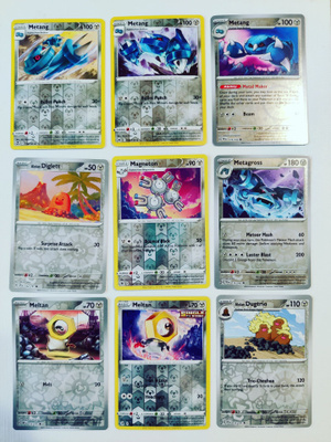 Pokemon Reverse Holo kortteja 9kpl