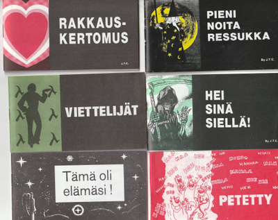 6 helluntaiseurakunnan sarjakuvalehteä, liuskamalli