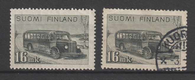1946 16mk Onnibussi merkit leimattu ja leimaamaton*