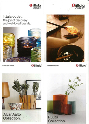 Esitteitä 4 kpl <> Alvar Aalto, Ruutu, Iittala Outlet