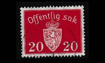 Norja 37 o Virkamerkki 20 öre (1939)