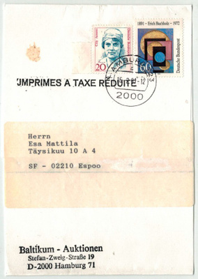 BRD Mi 1493 ym lehtikääre Suomeen