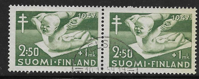 Tuberkuloosi 1947 2,50+1mk (LAPE 2x336) O vaakapari
