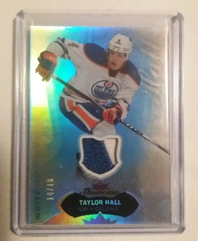 14-15 Fleer Showcase White Hot Taylor Hall /18