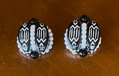 Batik vintage beaded earrings