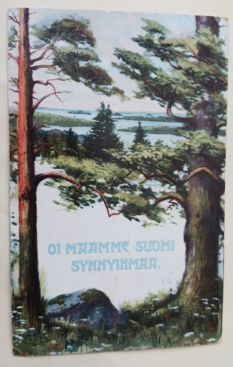 Oi maamme Suomi synnyinmaa, vanha  väripk, p. 1908
