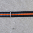 Nato 22mm  musta/kapea harmaa/oranssi ranneke - pikkukuva 2