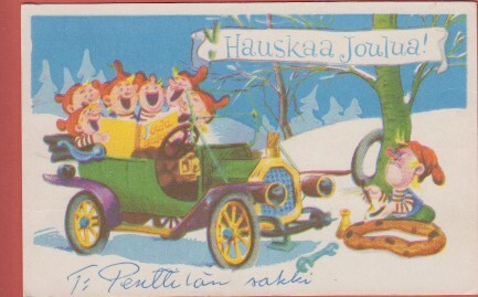 Rengasrikko tonttujen autossa