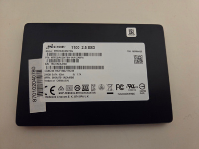 Micron 2,5" 256GB SSD-kovalevy sata väylään