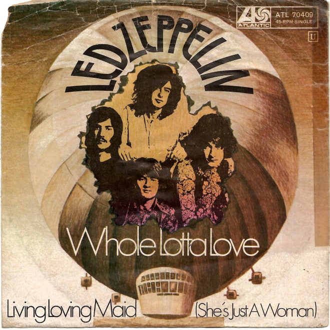 LED ZEPPELIN: Whole Lotta Love / Living Loving Ma  7" kannet