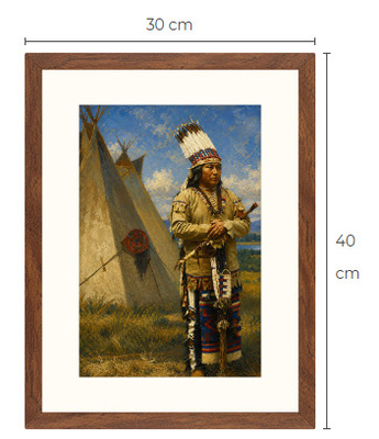 Uusi Intiaani art print kehystetty 30 cm x 40 cm