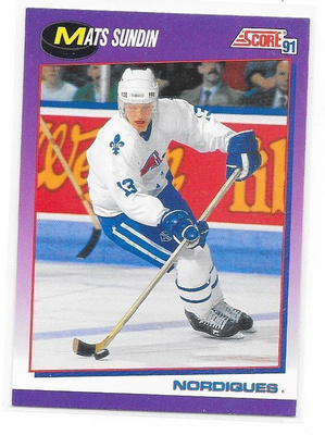 1991-92 Score American #130 Mats Sundin Quebec Nordiques