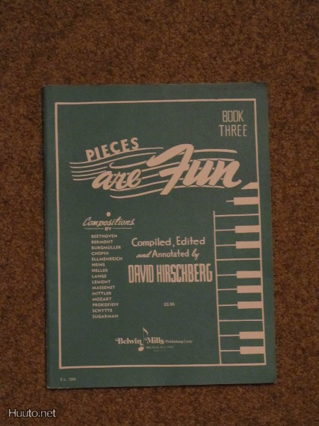 Piano nuottikirja : Pieces are Fun book 3 / Hirschberg !