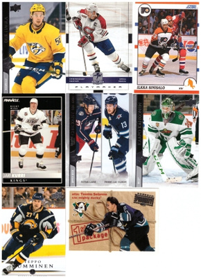 8 x SUOMI NHL mm.  HAULA, KOIVU, SINISALO........
