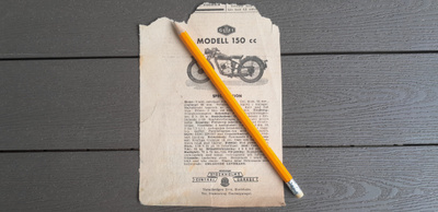 Gillet 150 cc Moottoripyörä Lehtimainosleike n.1949