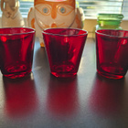 Iittala Kaj Frank Kartio punainen lasi x 3 - pikkukuva 1