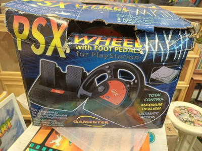 Gamester PSX Wheel MK II + polkimet + laatikko - PS1 / PS2