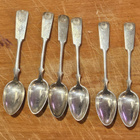 6 kpl hopeisia kahvilusikoita, 1921 & 1943 - pikkukuva 1