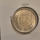 Hopearaha 100 markkaa 1957, Suomi, 5,2 g Ag500 HIENO - pikkukuva 1