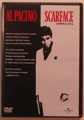 Scarface Arpinaama Brian De Palma DVD elokuva